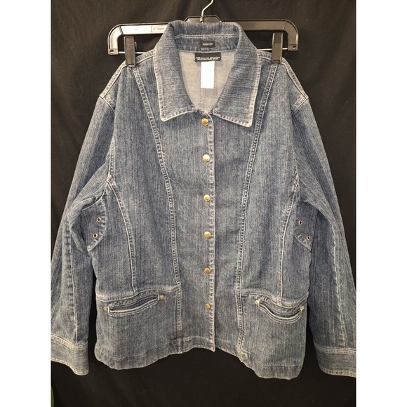 Jones New York Jackets & Blazers - Jones‎ New York Sport Jacket Women's 1X Blue Chore Coat Denim Outdoors Classic